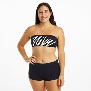 Nike Strapless Bikini Top Black Size Large Bandeau Swimwear Stretch Poolside